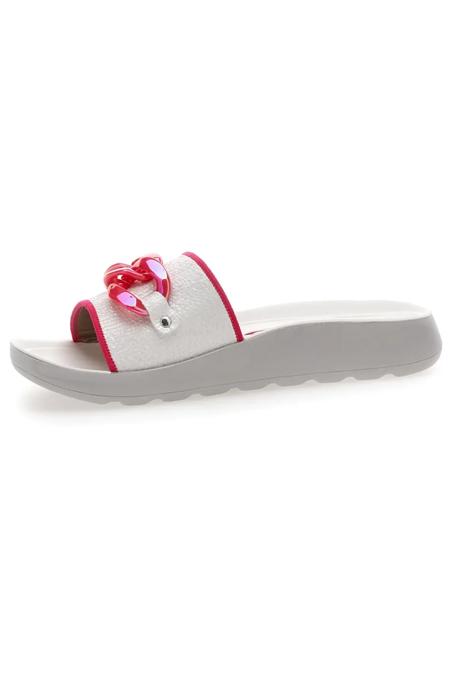 INBLU Weiße und fuchsiafarbene Gummipantoffeln 10 AG FUCHSIE Outlet