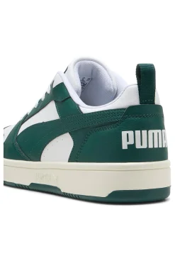Uomo PUMA Weiße und grüne Turnschuhe Rebound v6 Low