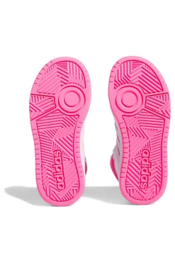 ADIDAS Weiße und rosa Sneaker mit Hoops 3.0 Mid K-Schnürsenkeln