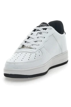 Uomo EVERLAST Weiße und schwarze Sneakers mit perforiertem Obermaterial 713