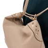 Donna LANCETTI Zaino Borsa Beige Con Cuori Oro Duffle 255-1