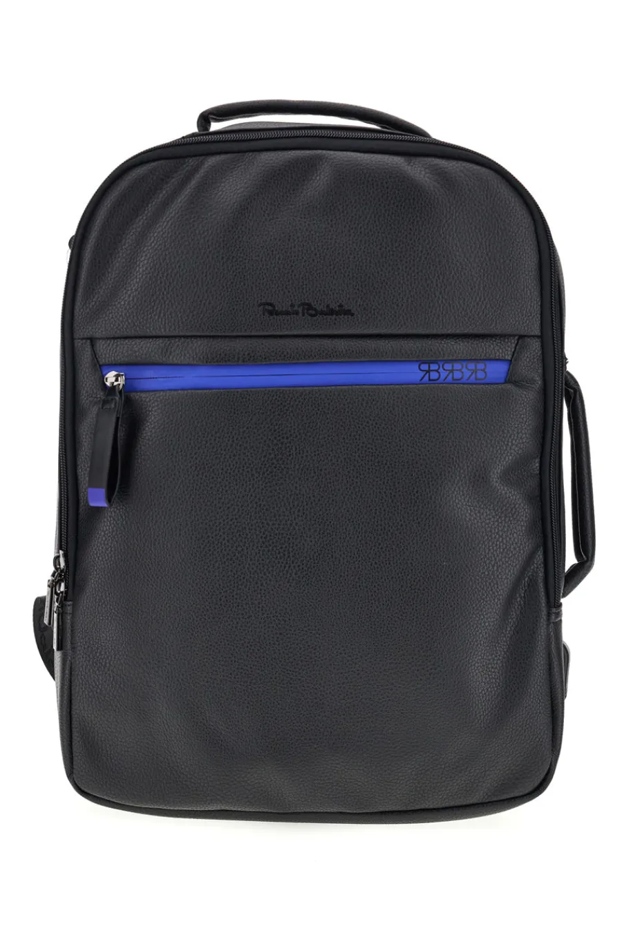 Uomo RENATO BALESTRA Zaino Nero con Dettagli Blu e Scomparto Porta PC COB 62140/L/SRBU6