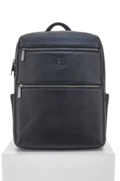 Uomo B. CAVALLI Zaino Nero Multiscomparto Con Tasca Porta Pc In Vera Pelle 1150IBC1294