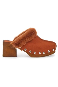PITTARELLO MUST HAVE Zoccoli Clogs in EcoFur 15301 Cognac New